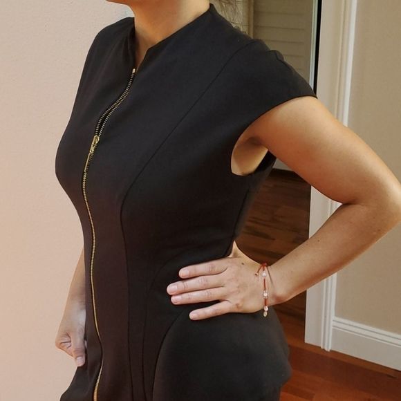 VEUC Ted Baker Black Dress w/Structured Stitching - Picture 4 of 12